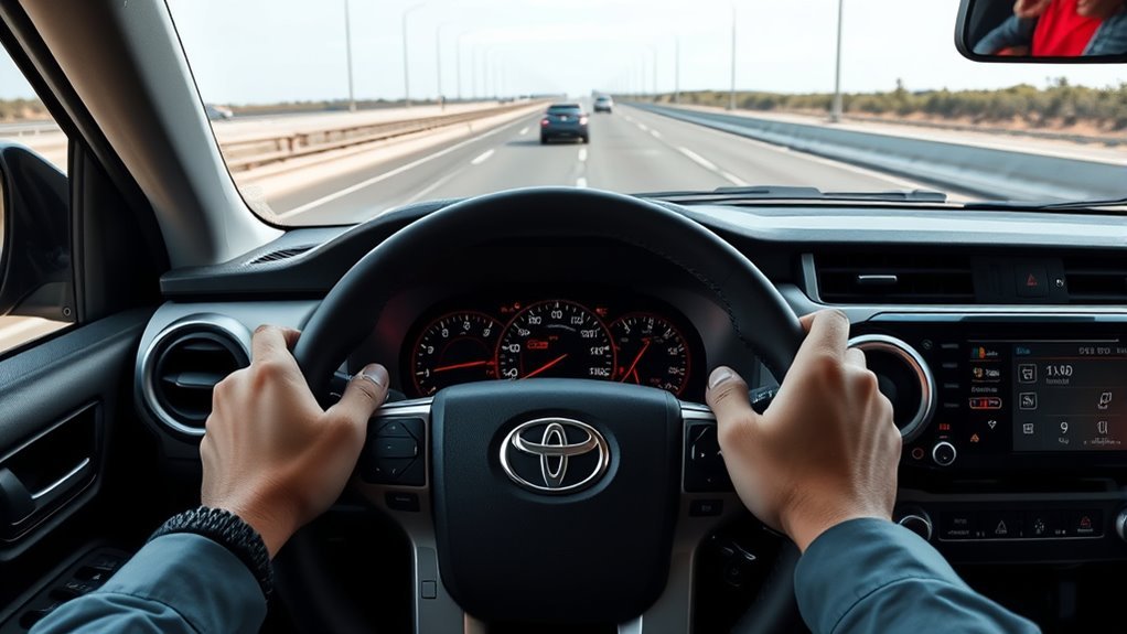 Toyota 4Runner steering-wheel controls used to activate Dynamic Radar Cruise Control