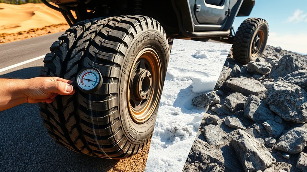 adjust tire pressure accordingly