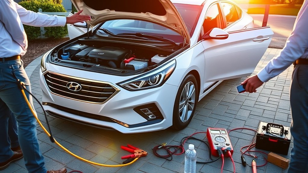 Hyundai Sonata 12-volt battery health check and maintenance tips after a jump-start
