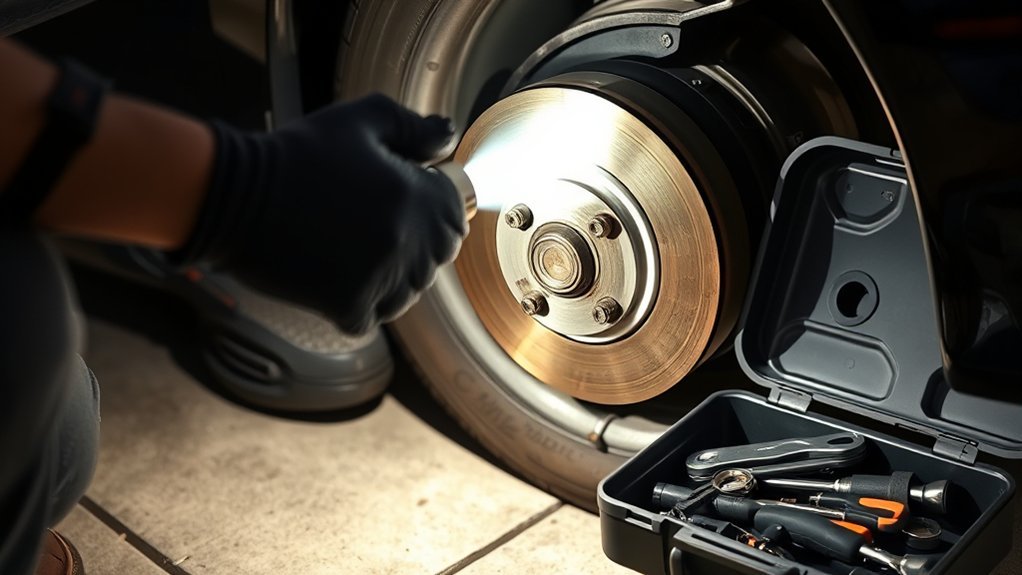 Brake rotor damage signs: grooves, lip, heat spots and cracks