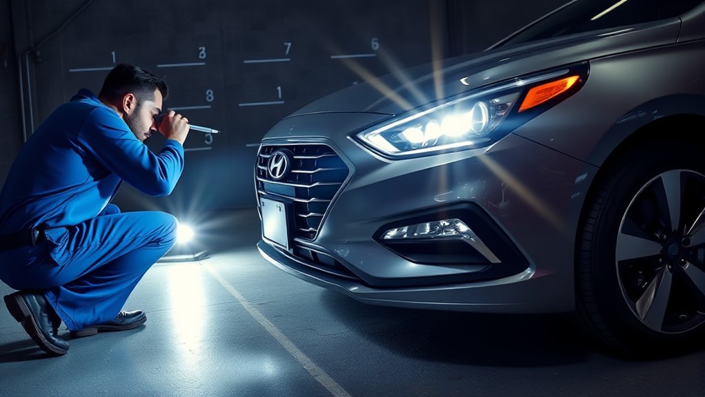 check headlight alignment visually