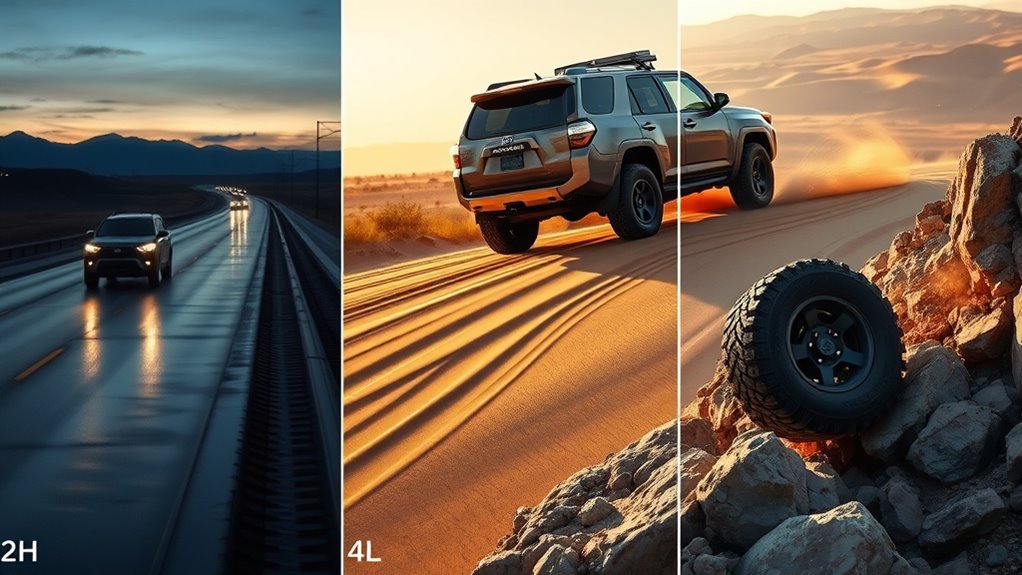 Toyota 4Runner driving modes for snow sand rocks mud and steep terrain