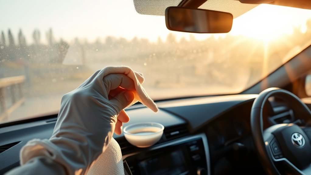 clean toyota camry windshield haze