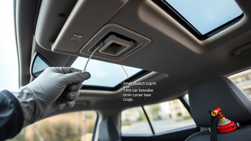 clear clogged sunroof drains