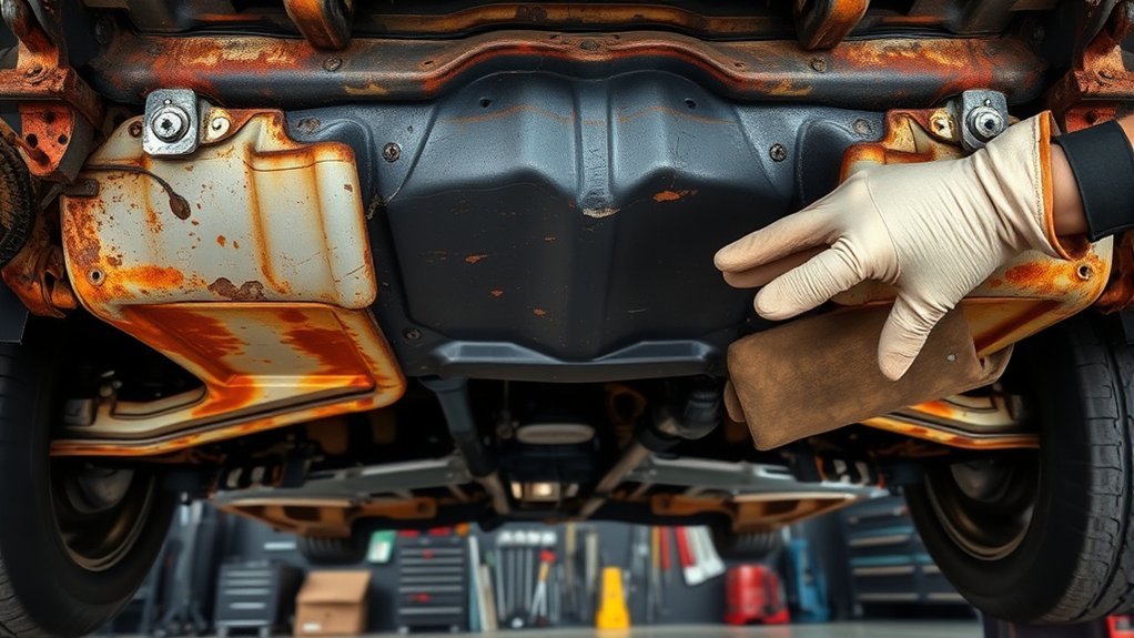 Common rust inspection areas on an older Toyota Supra