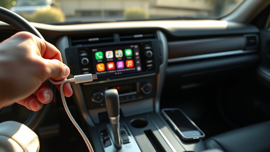 connecting an iPhone to wired CarPlay in a Toyota Land Cruiser with Hamilton kit