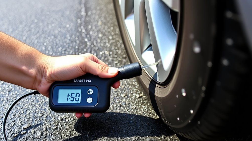 detach hose inspect tire