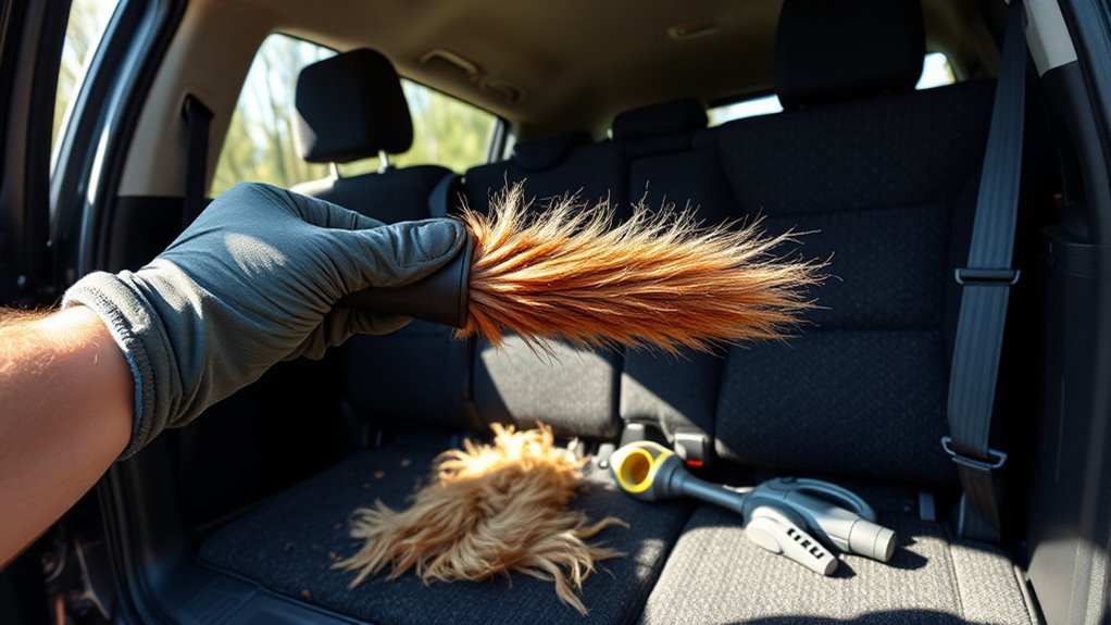 pet hair removal from Toyota 4Runner fabric seats and carpet