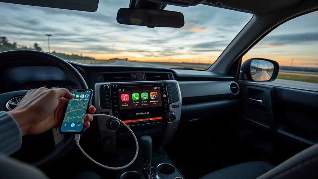Apple CarPlay navigation, calls, and audio in a Toyota 4Runner