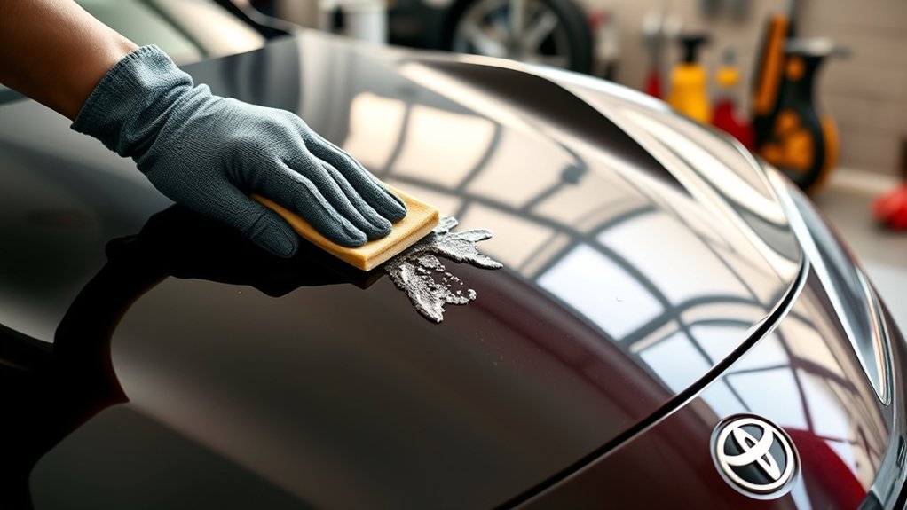 Toyota Supra paint decontamination before clay bar treatment
