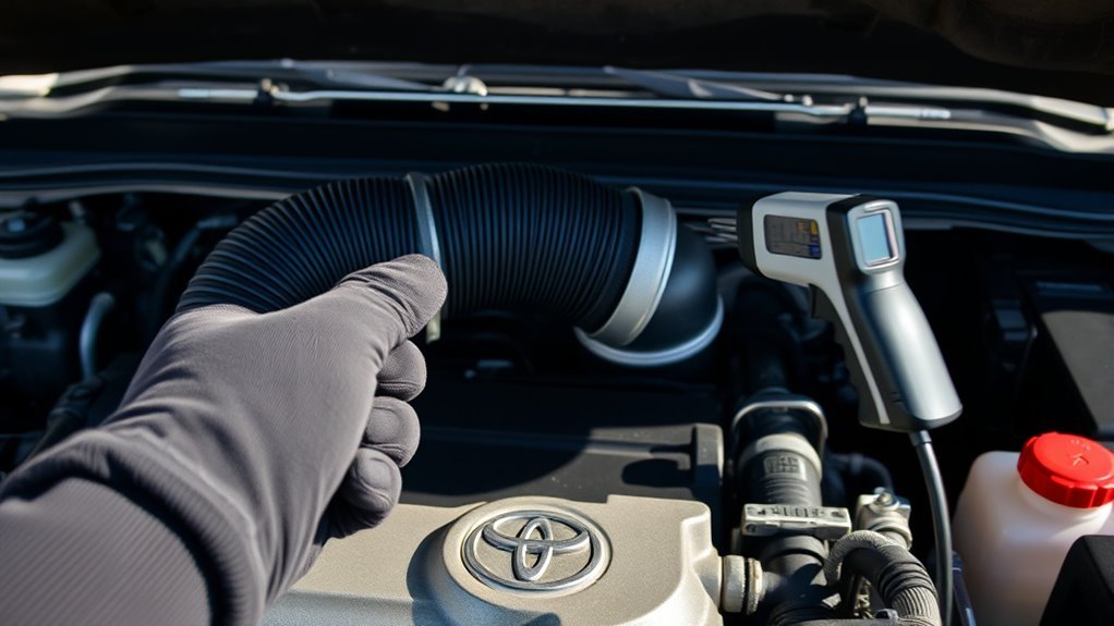 checking heater hose temperatures on a 1999 Toyota 4Runner
