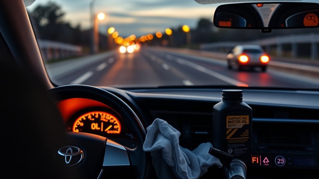 immediate action for oil warning