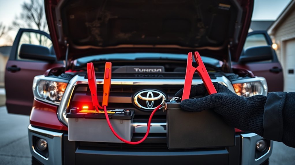 jump starting a tundra