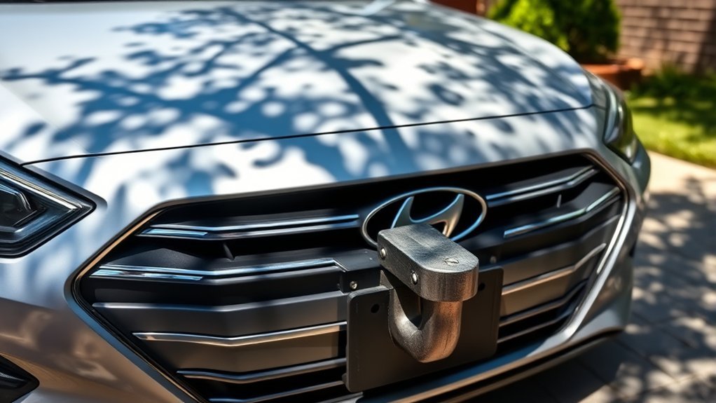 locate and utilize tow hook