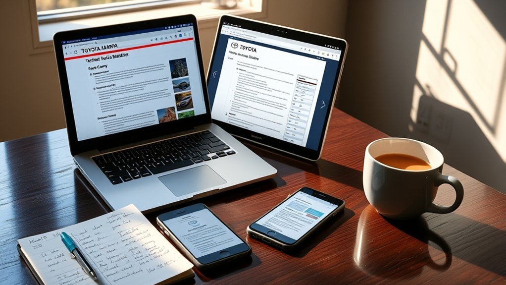 locate toyota camry bulletins