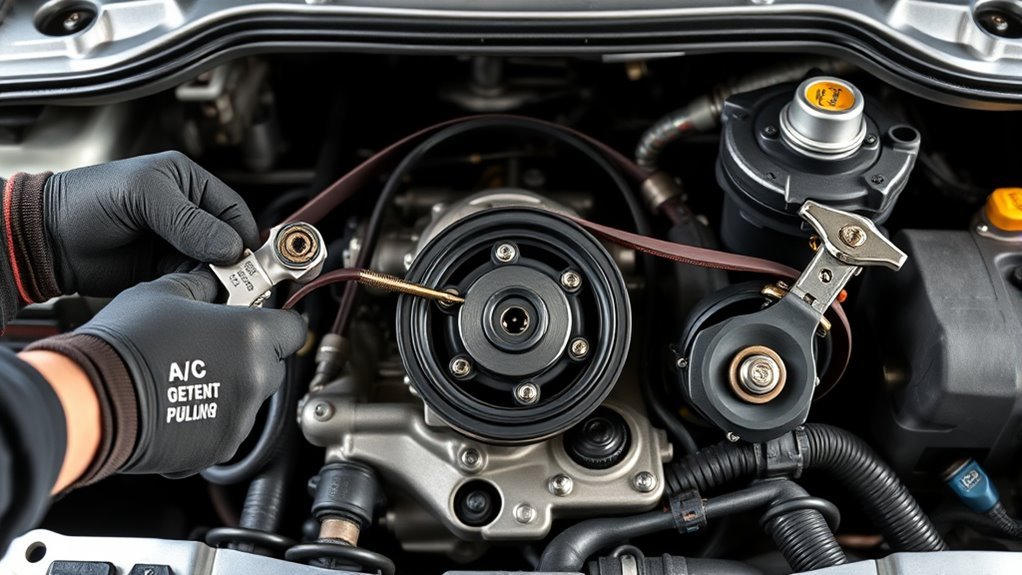 loosen belts and remove fan