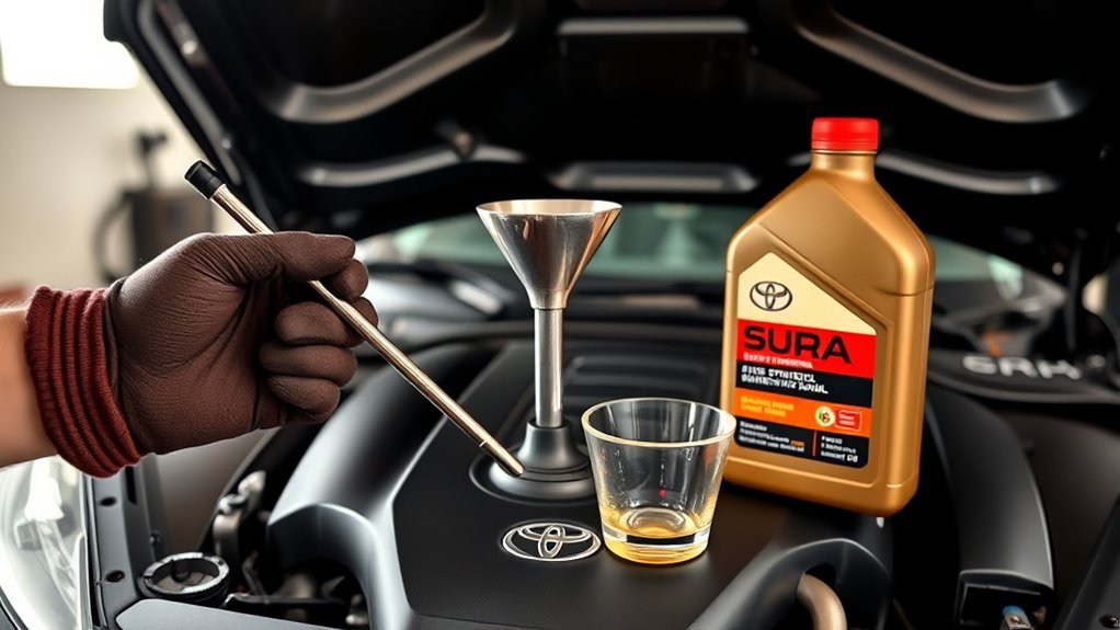 measure oil incrementally carefully