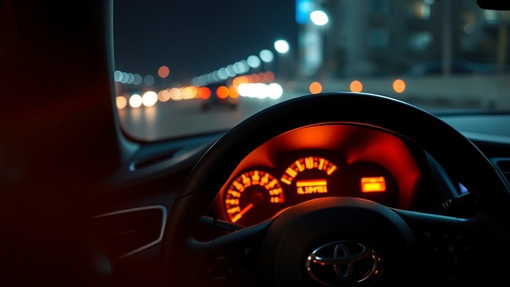 Toyota Supra oil level warning light illuminated on the instrument cluster