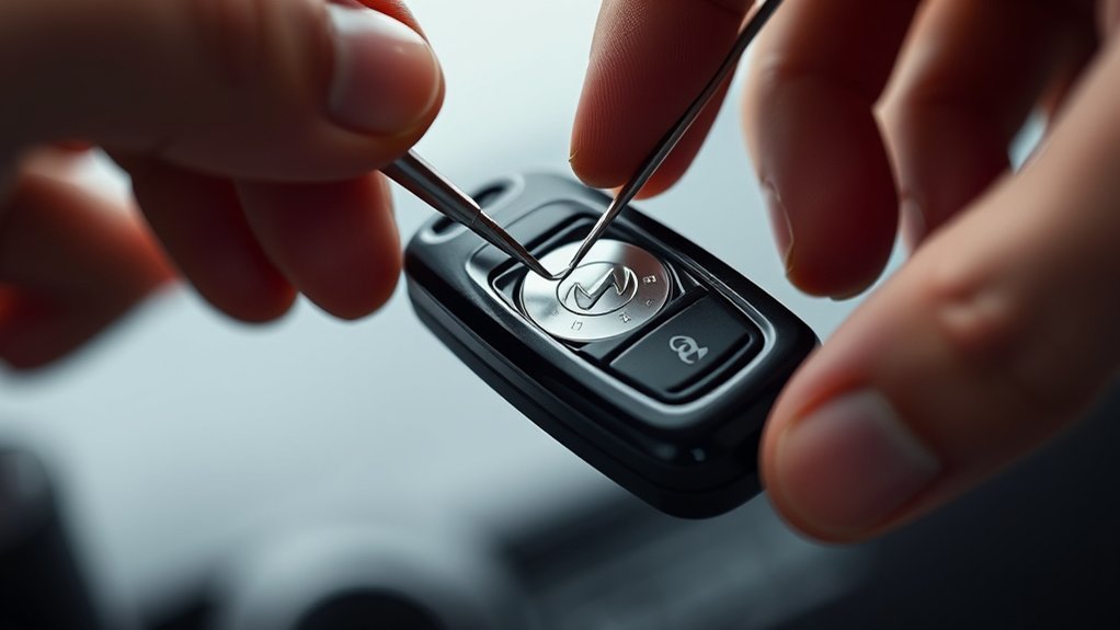 open Hyundai Sonata key fob for battery replacement