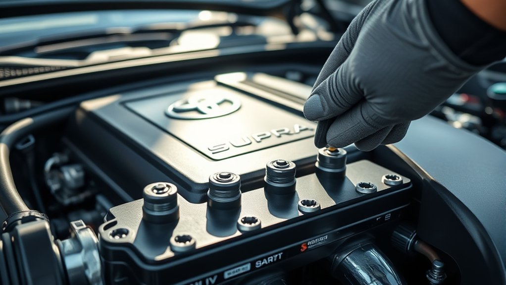 Cleaning and checking Toyota Supra battery connections