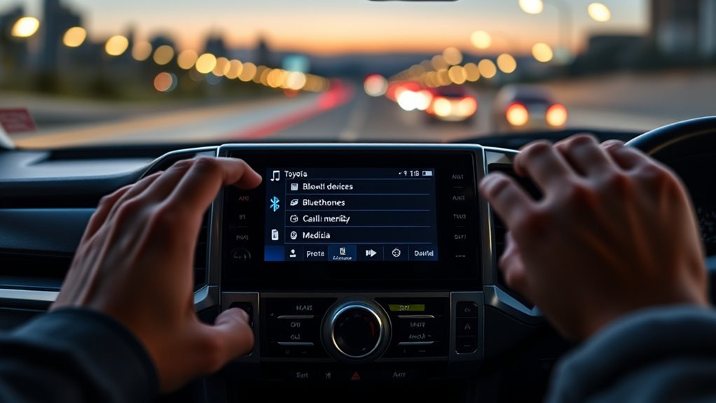 Pairing two phones and managing Bluetooth device roles in a Toyota Land Cruiser