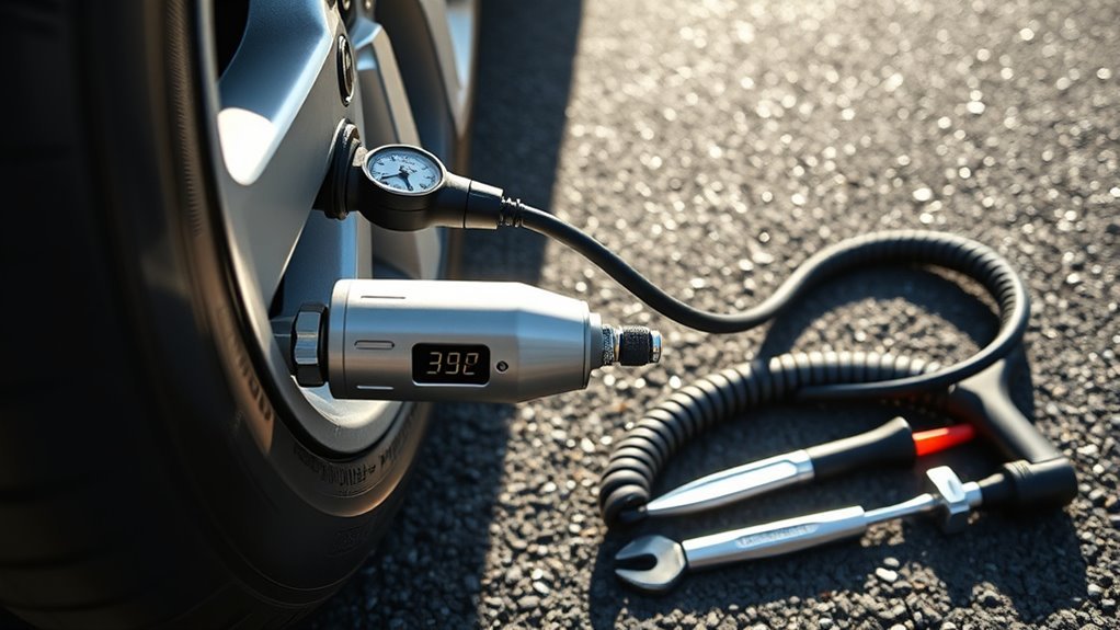 portable tire inflator guide