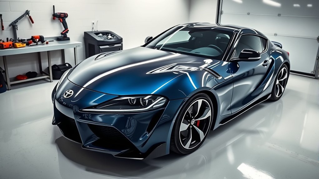 Post-clay detailing steps for Toyota Supra paint protection