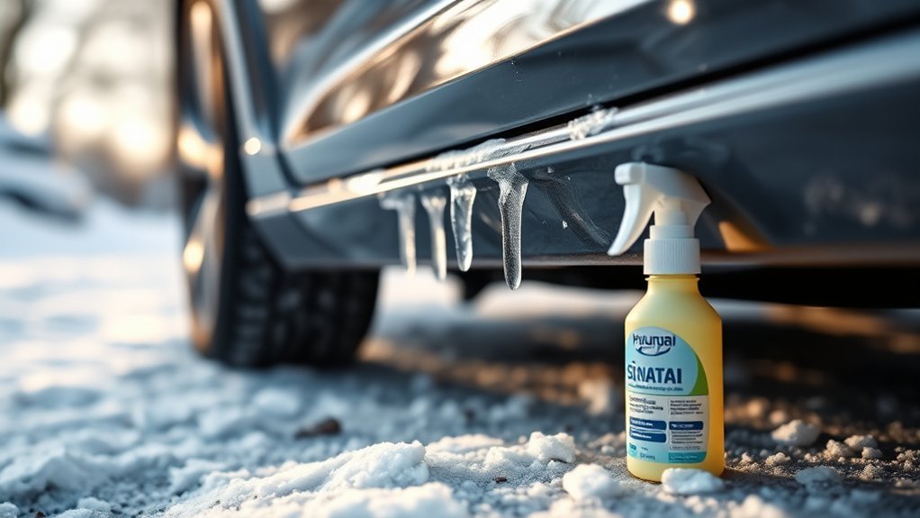 Hyundai Sonata door seal being cleaned to prevent freezing