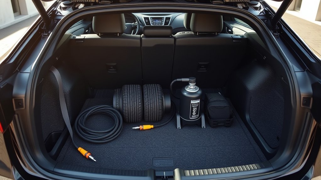 Using the Hyundai Sonata tire mobility kit for a temporary tire repair