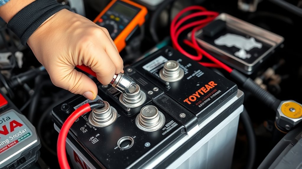 reconnect battery check terminals