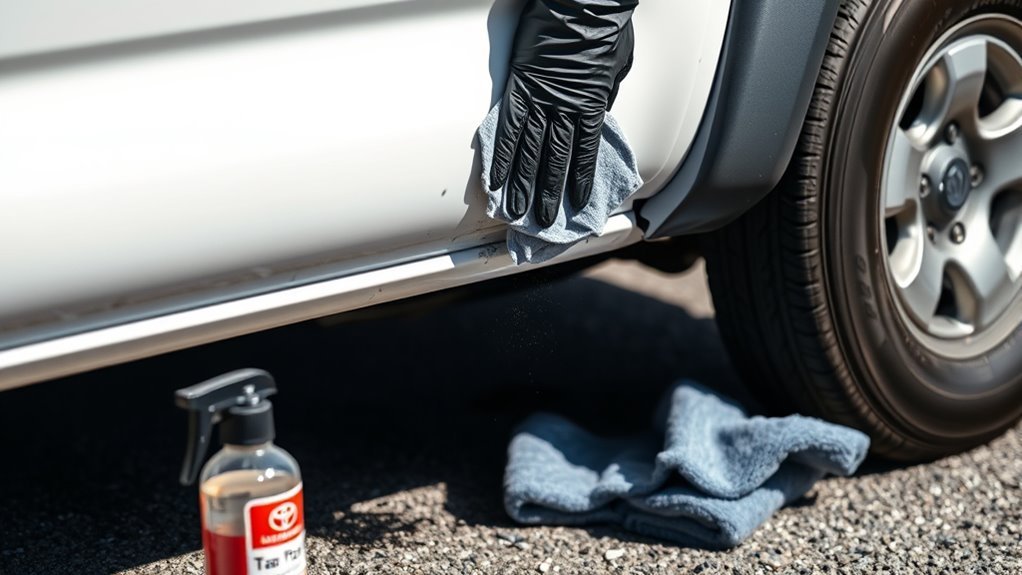 remove fresh tar safely