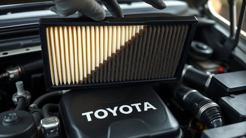 Toyota Land Cruiser engine air filter replacement and inspection