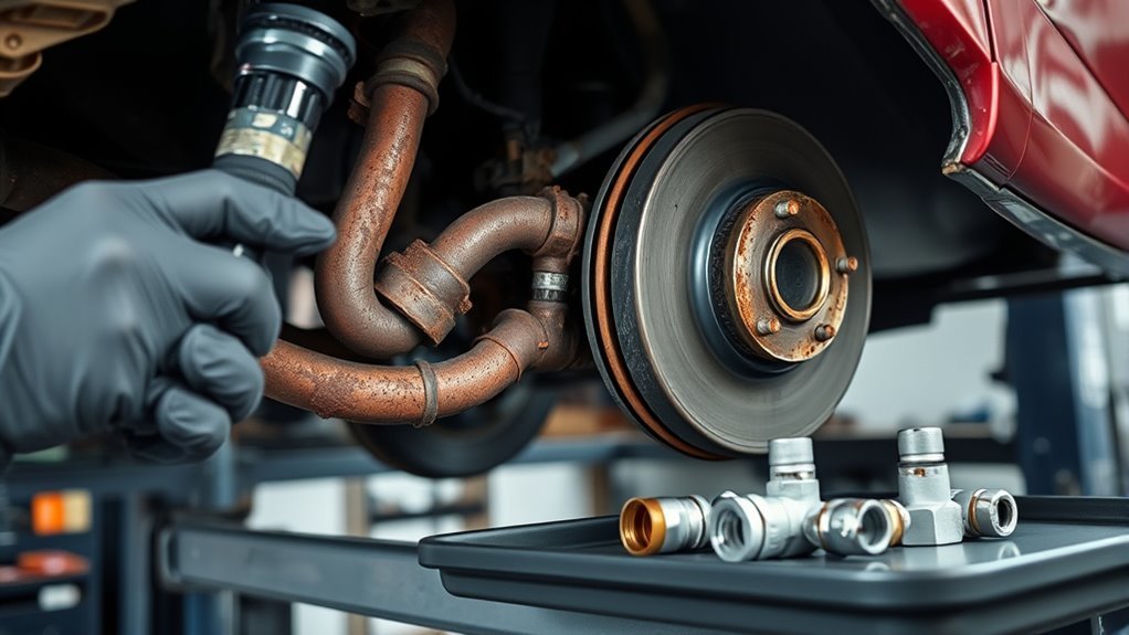 replace corroded brake lines