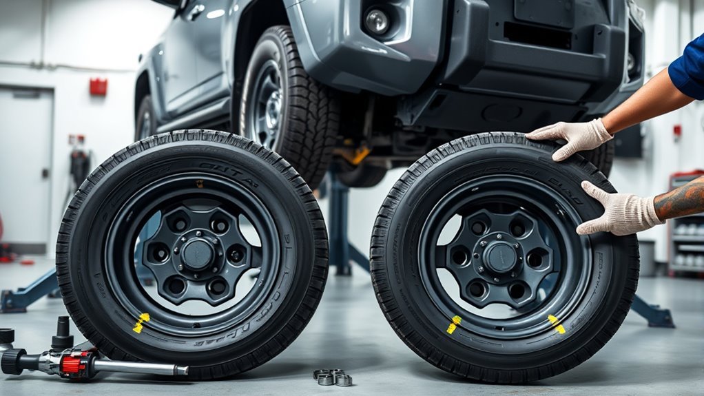 Safe rearward-cross tire rotation pattern for non-directional 4Runner tires