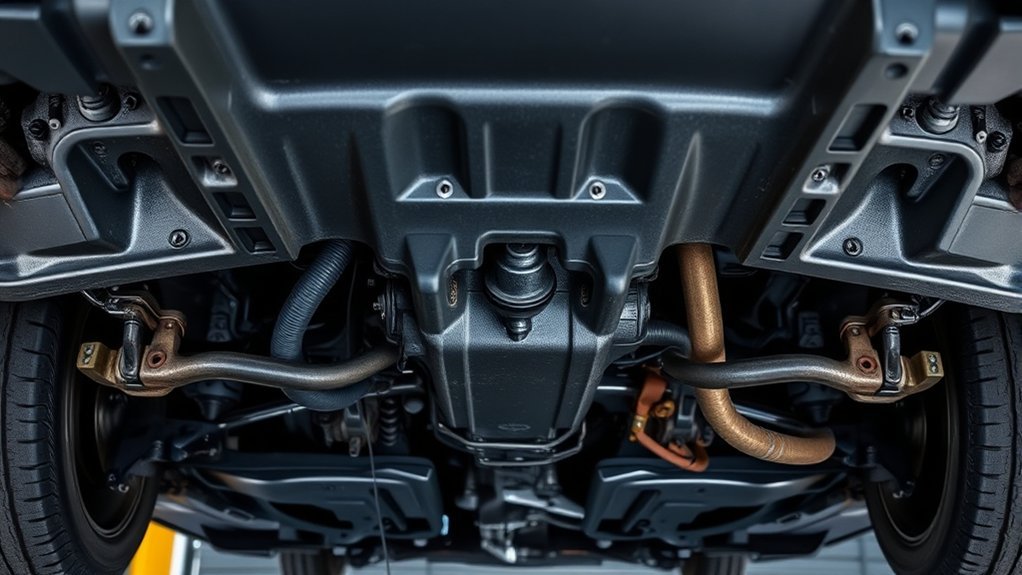 Hyundai Sonata lifted safely at designated unibody jacking points