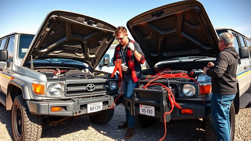 safely jump start land cruiser