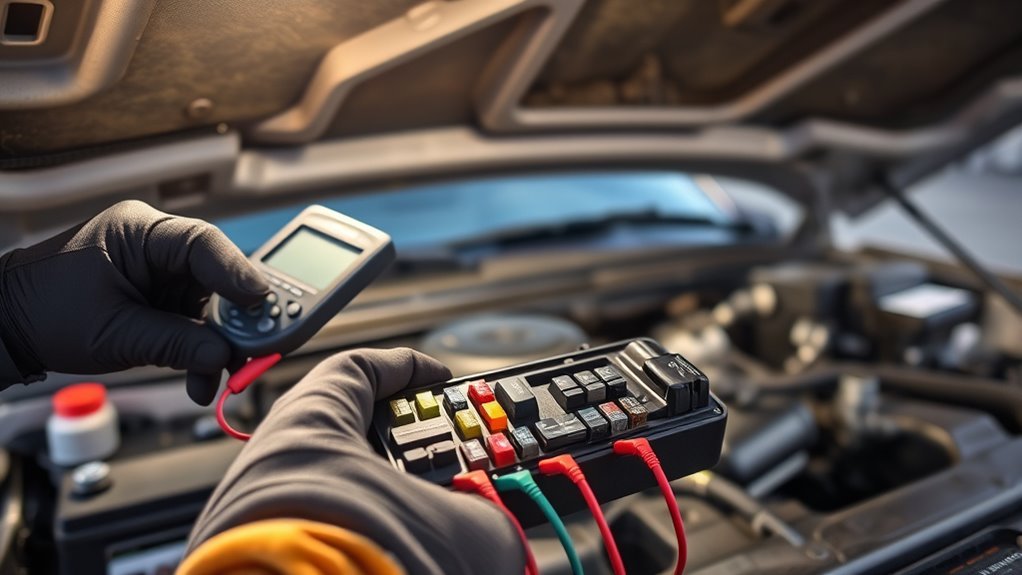 test fuel pump electrical components