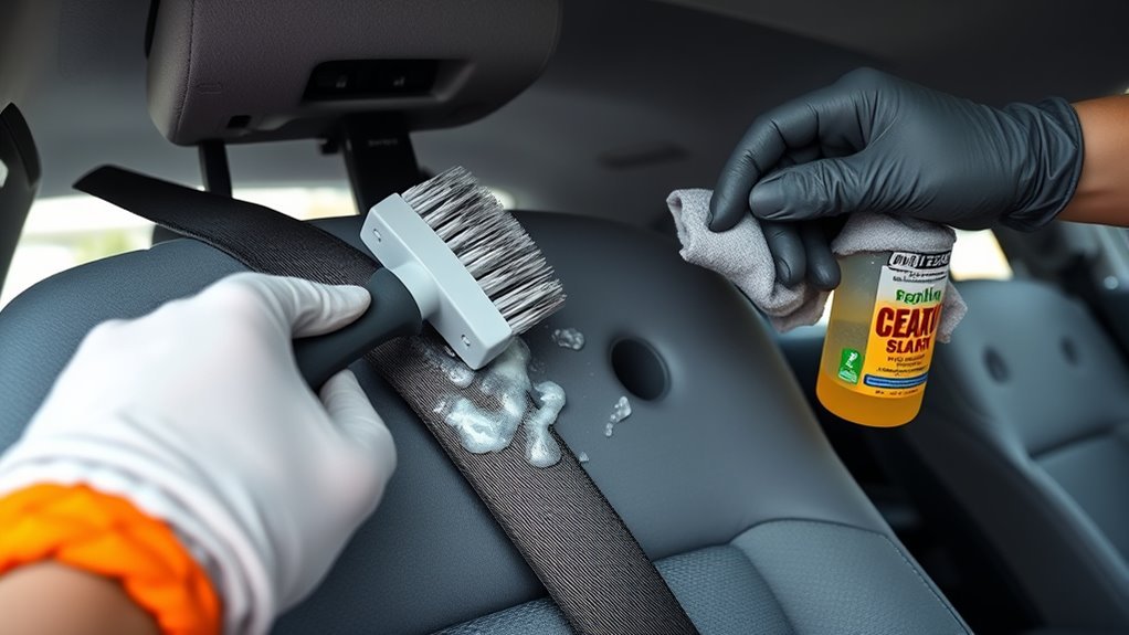 thorough seat belt cleaning