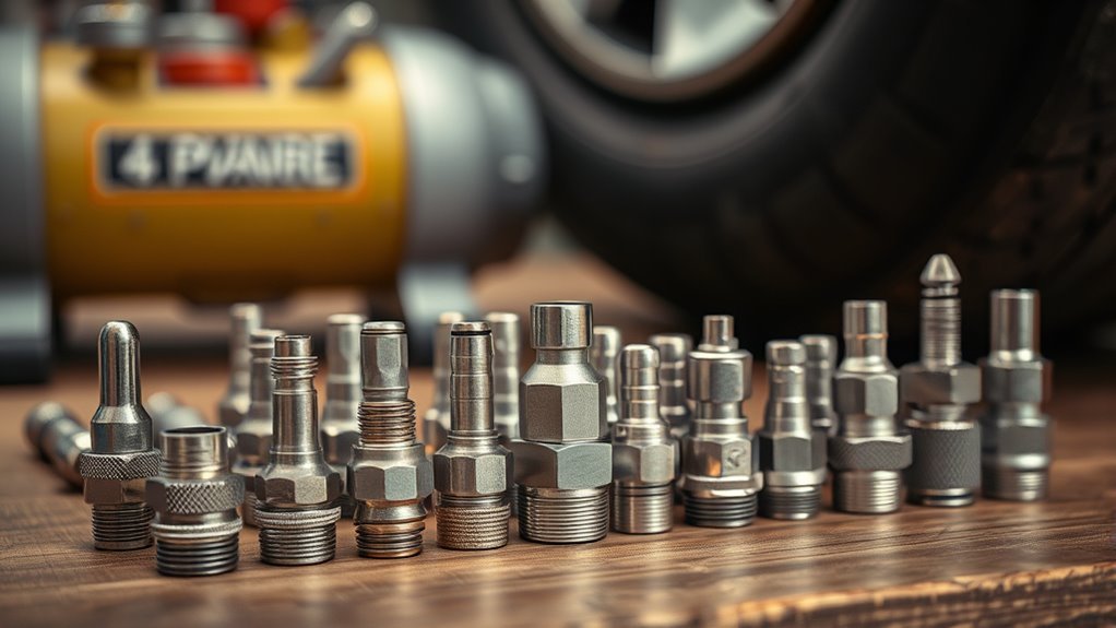 tire inflator nozzle guide