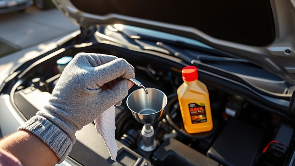 top off engine oil safely